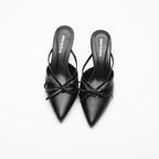 Fiorella Kurdele Detaylı Yüksek Topuk Kadın Terlik Ayakkabı