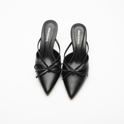 Fiorella Kurdele Detaylı Yüksek Topuk Kadın Terlik Ayakkabı