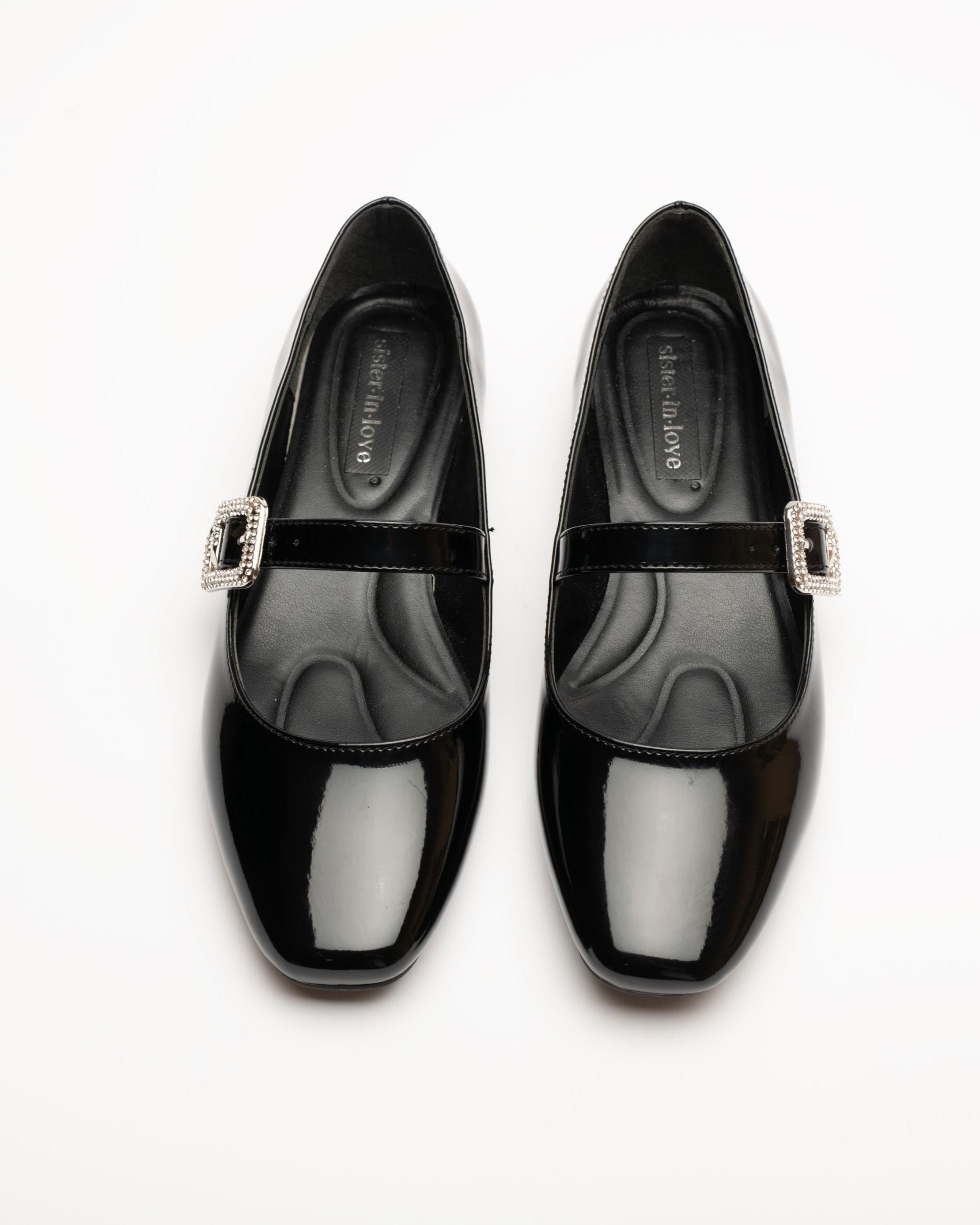 Gianna Patent Leather Buckle Ballet Flats