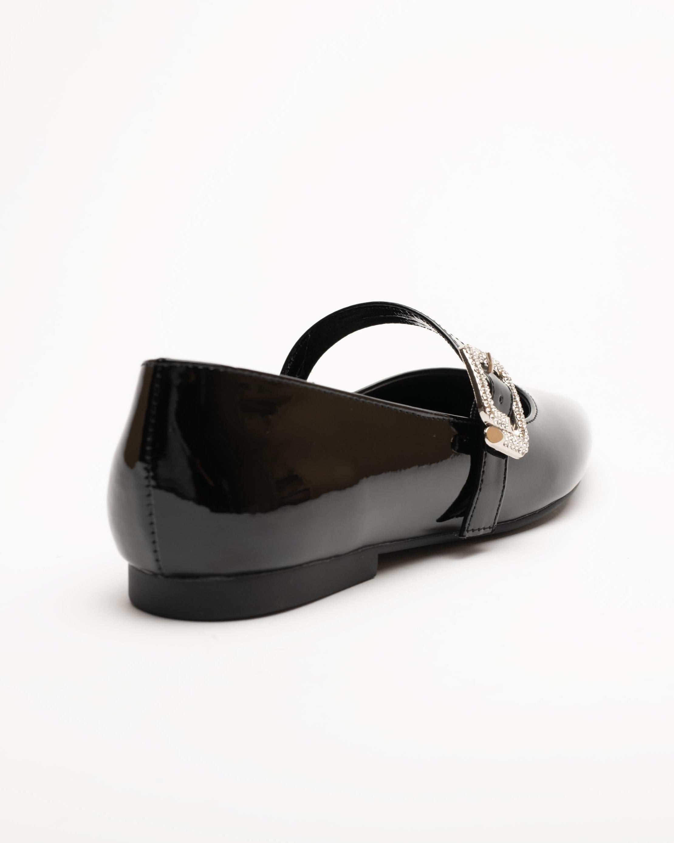 Gianna Patent Leather Buckle Ballet Flats