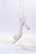 Daphne Lace-up White Low-Heeled Women's Shoes 