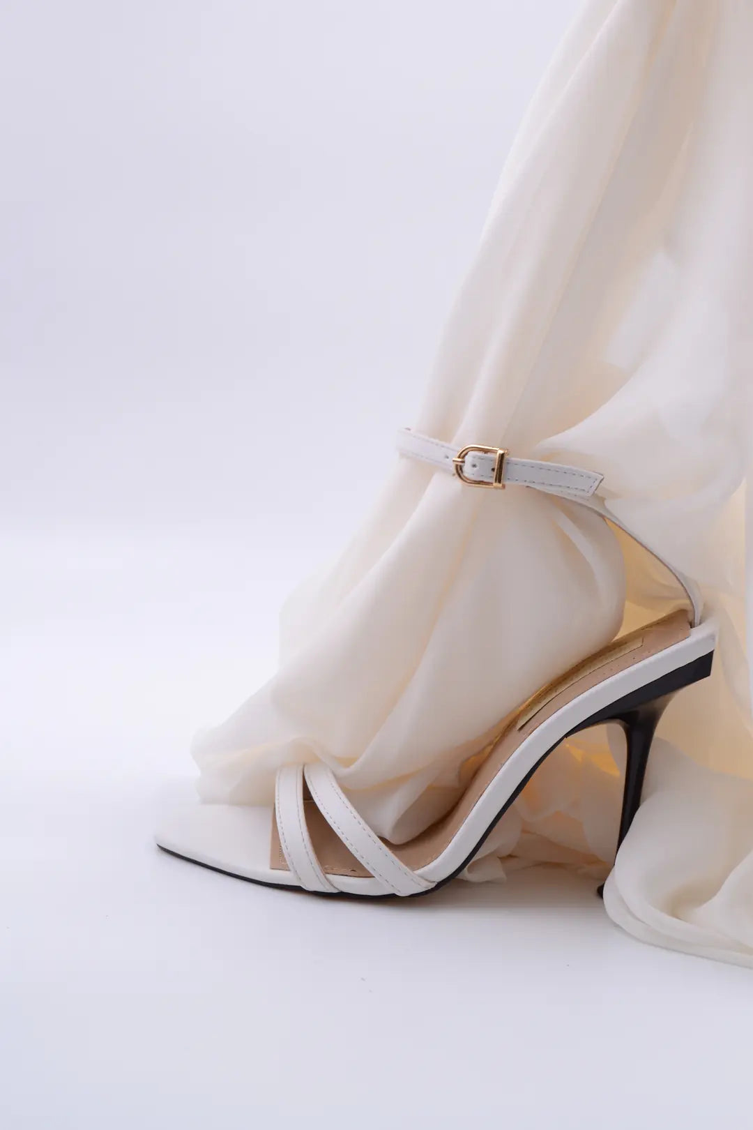 Emma Designer White Women's High-Heeled Shoes