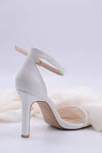Jasmin Tek Bantlı Yüksek Topuk Beyaz Kadın Ayakkabı