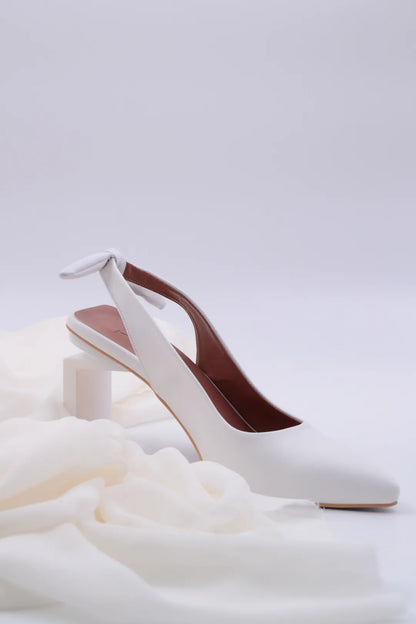 Natasha Kısa Tasarım Topuk Beyaz Kadın Stiletto
