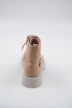 Miranda Suede Beige Gold Studded Women's Boots 