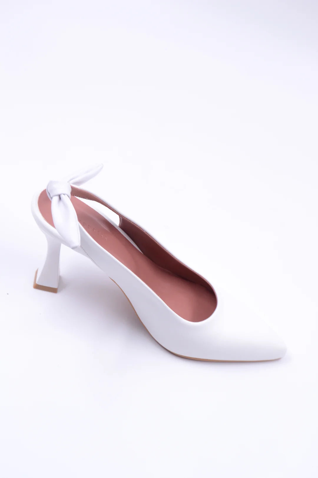 Mia Arkası Açık Beyaz  Fiyonklu Stiletto
