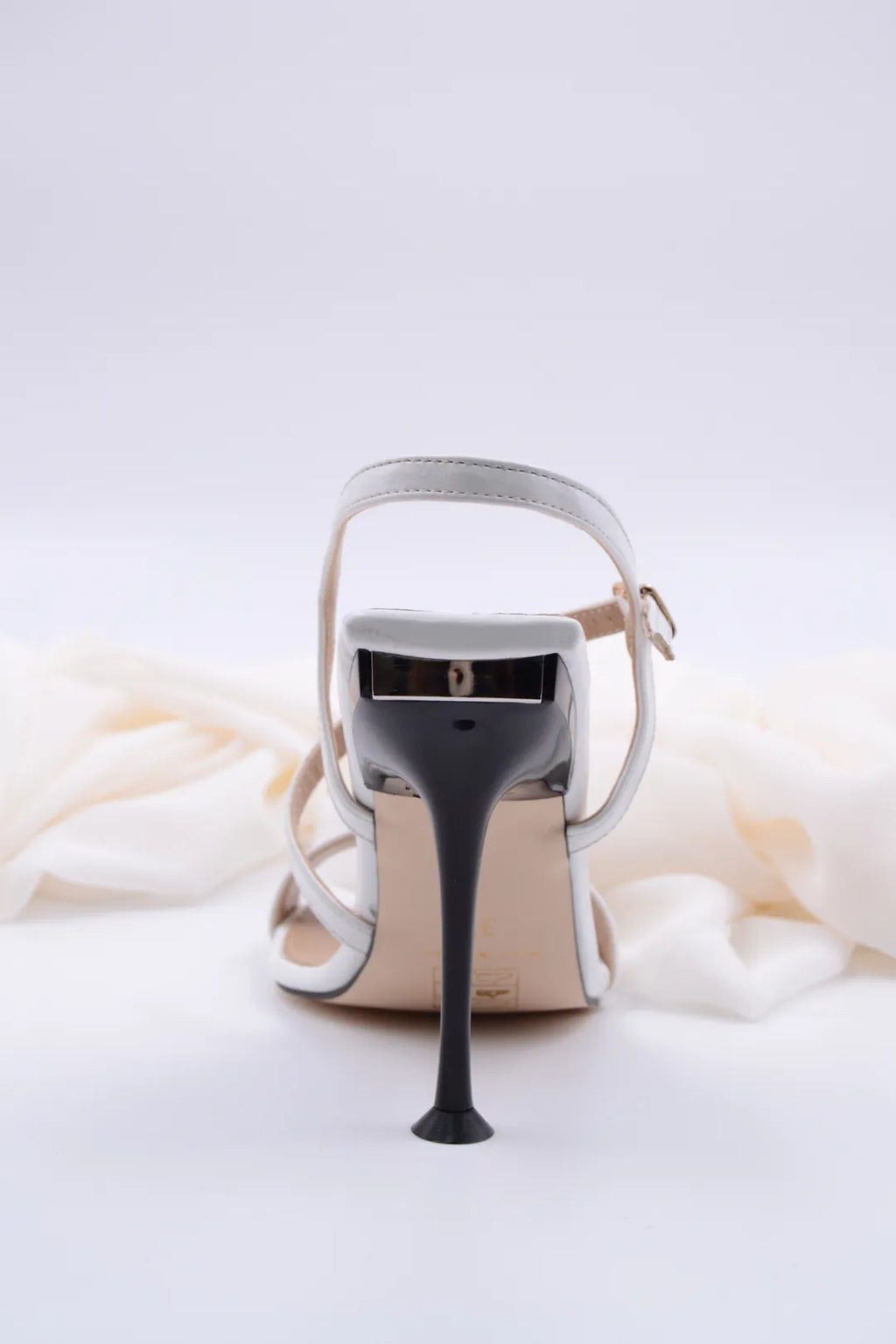 Oussica Striped Design White Women's High Heels 