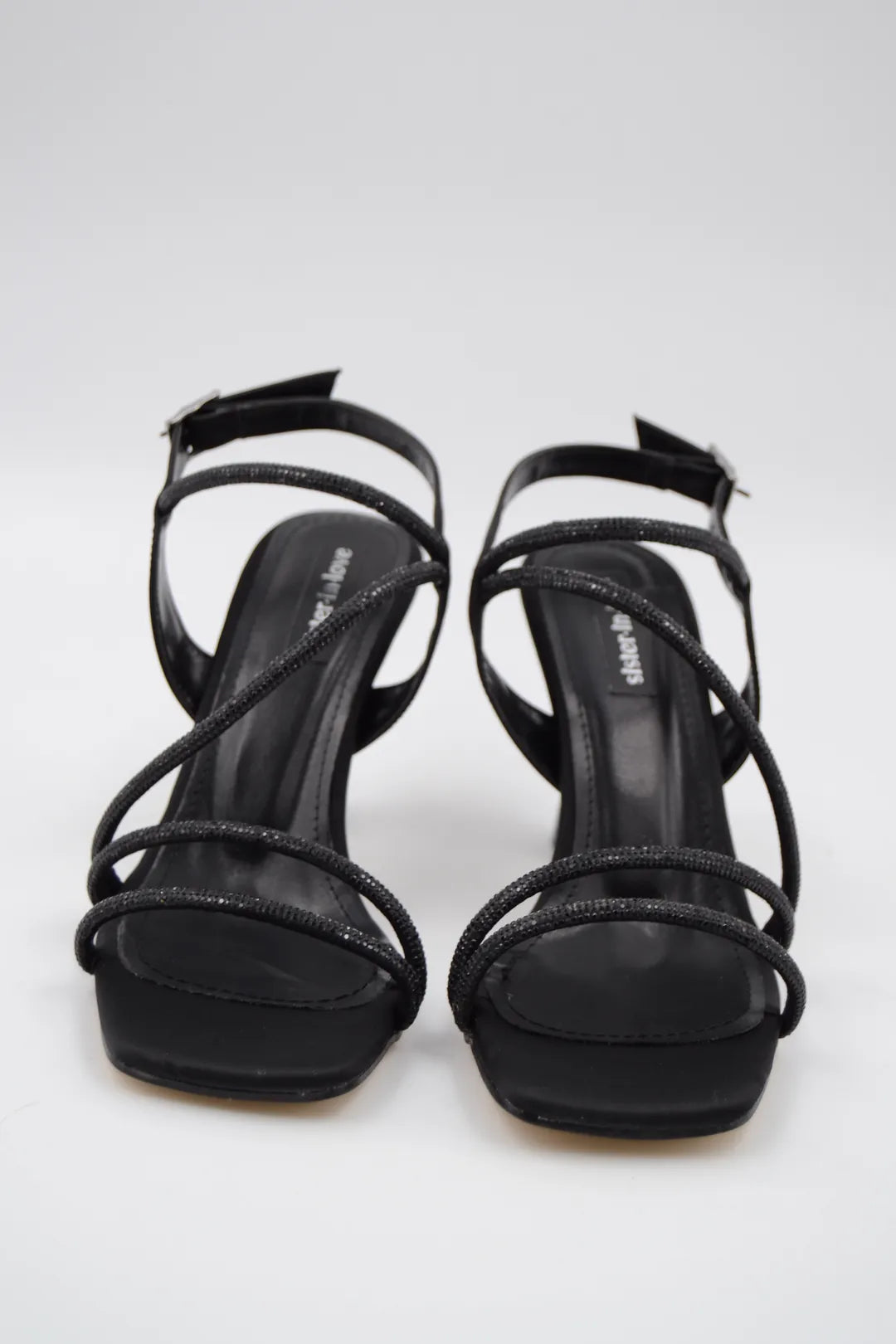 Sarah  Saten Zirkon Taş Detaylı Yüksek Topuk Kadın Ayakkabı - Gümüş