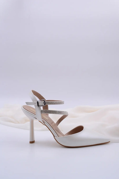 Angelina Zircon Stone Detailed Pearl Women's Stiletto