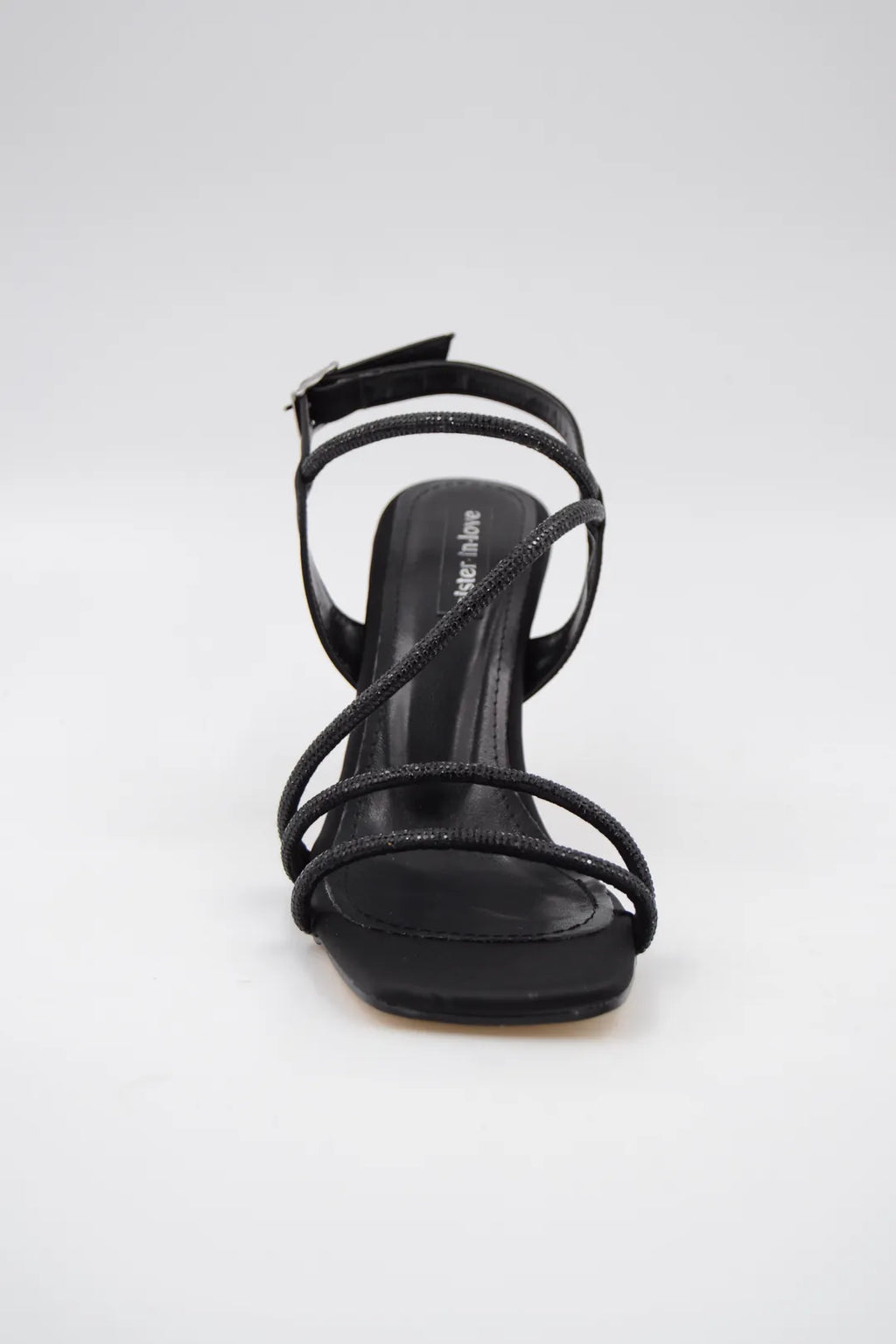 Sarah  Saten Zirkon Taş Detaylı Yüksek Topuk Kadın Ayakkabı - Gümüş