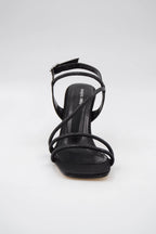 Sarah  Saten Zirkon Taş Detaylı Yüksek Topuk Kadın Ayakkabı - Gümüş