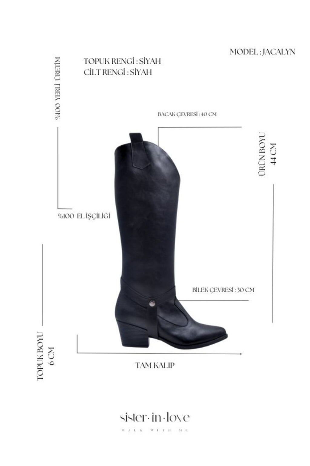 Jacalyn Black Cowboy Boots