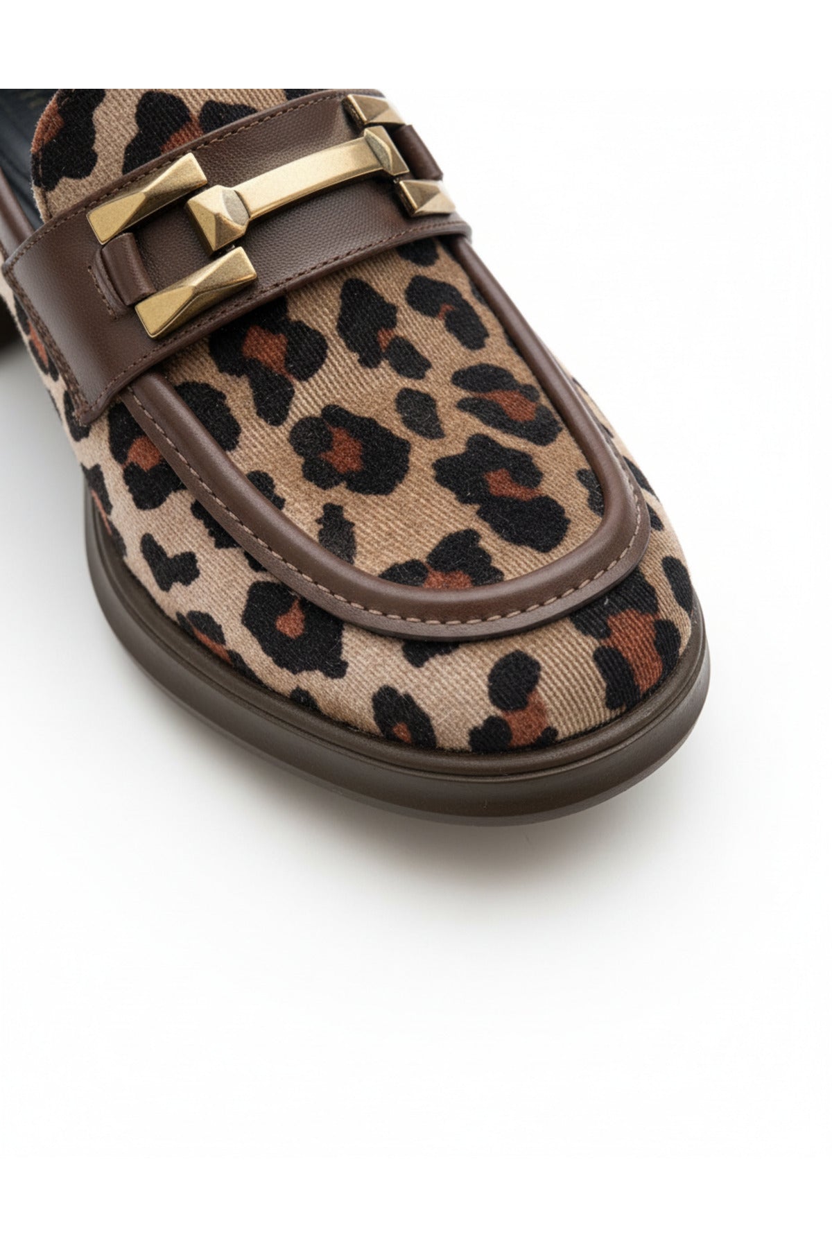 Jolie Leopar Süet Topuklu Kadın Loafer
