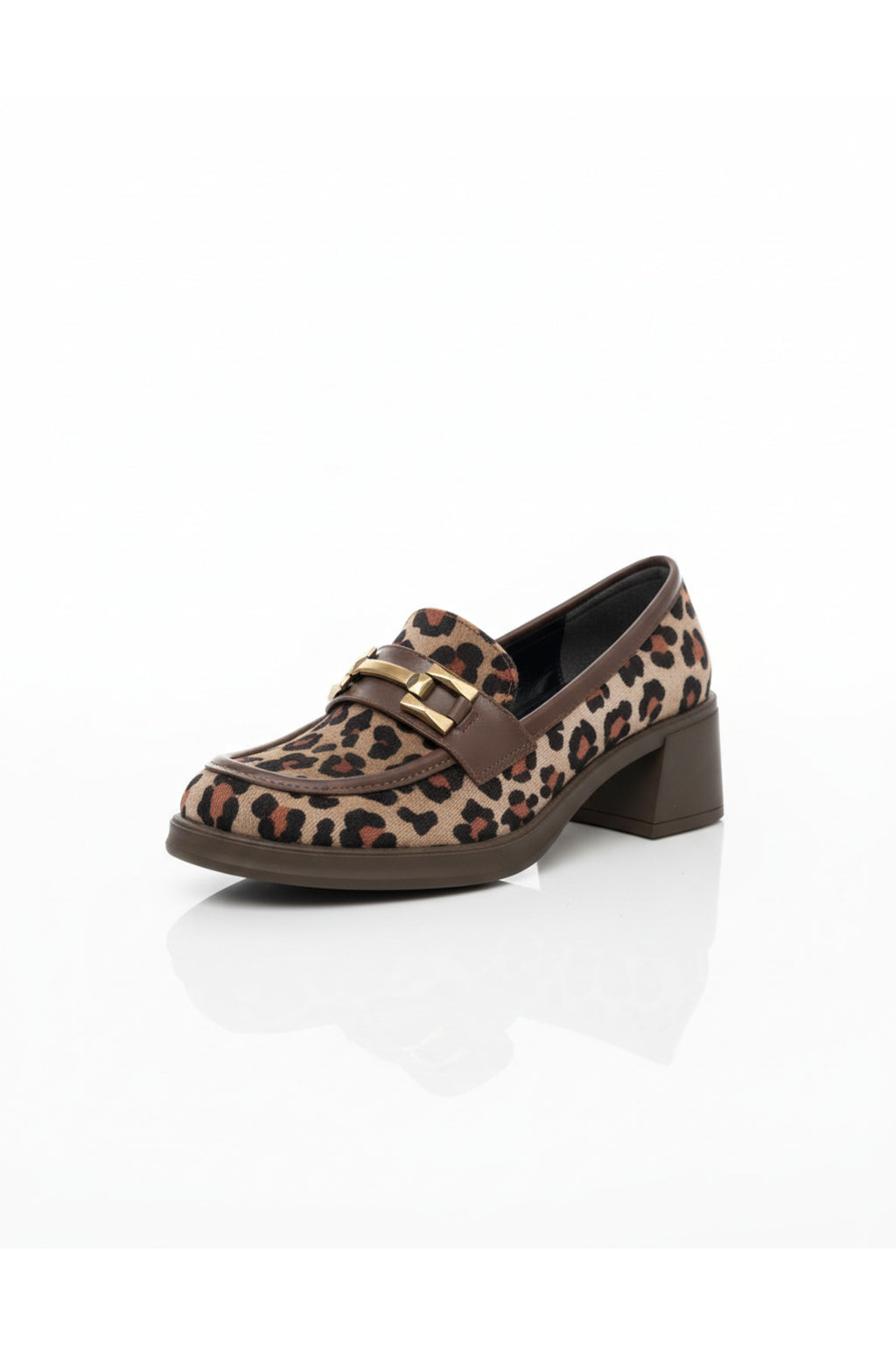 Jolie Leopar Süet Topuklu Kadın Loafer