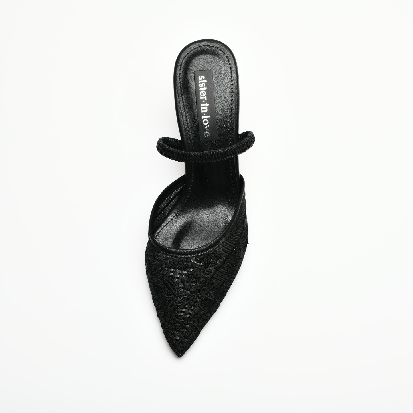 Leda Dantel İşlemeli Arkası Açık Stiletto