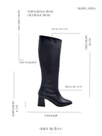 Lydia Square Toe Women's Heeled Boots - Black