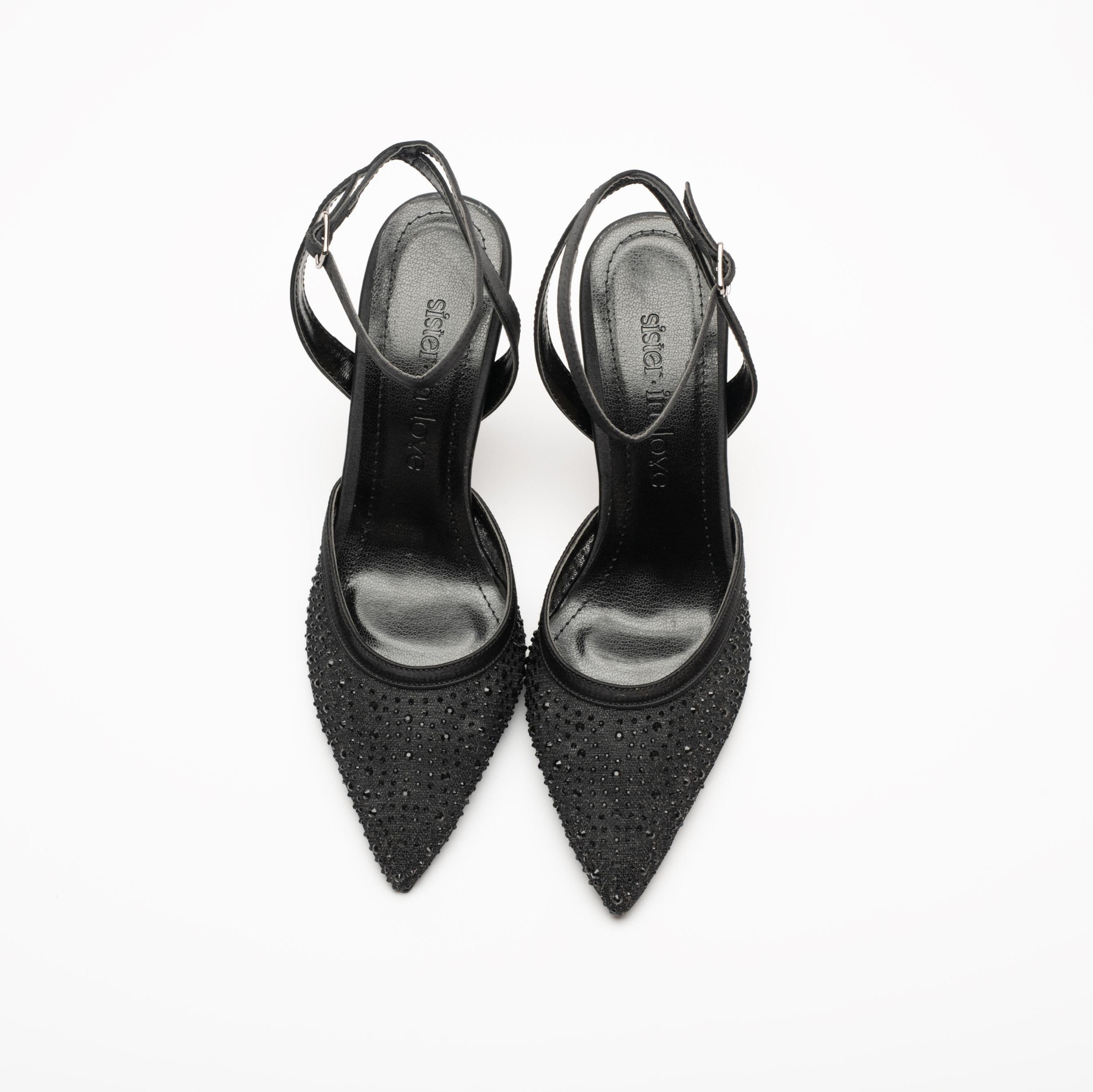 Lorenza Ankle Strap Stiletto with Stone Embellishments