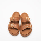 Loretta Gold Buckle Detail Slippers
