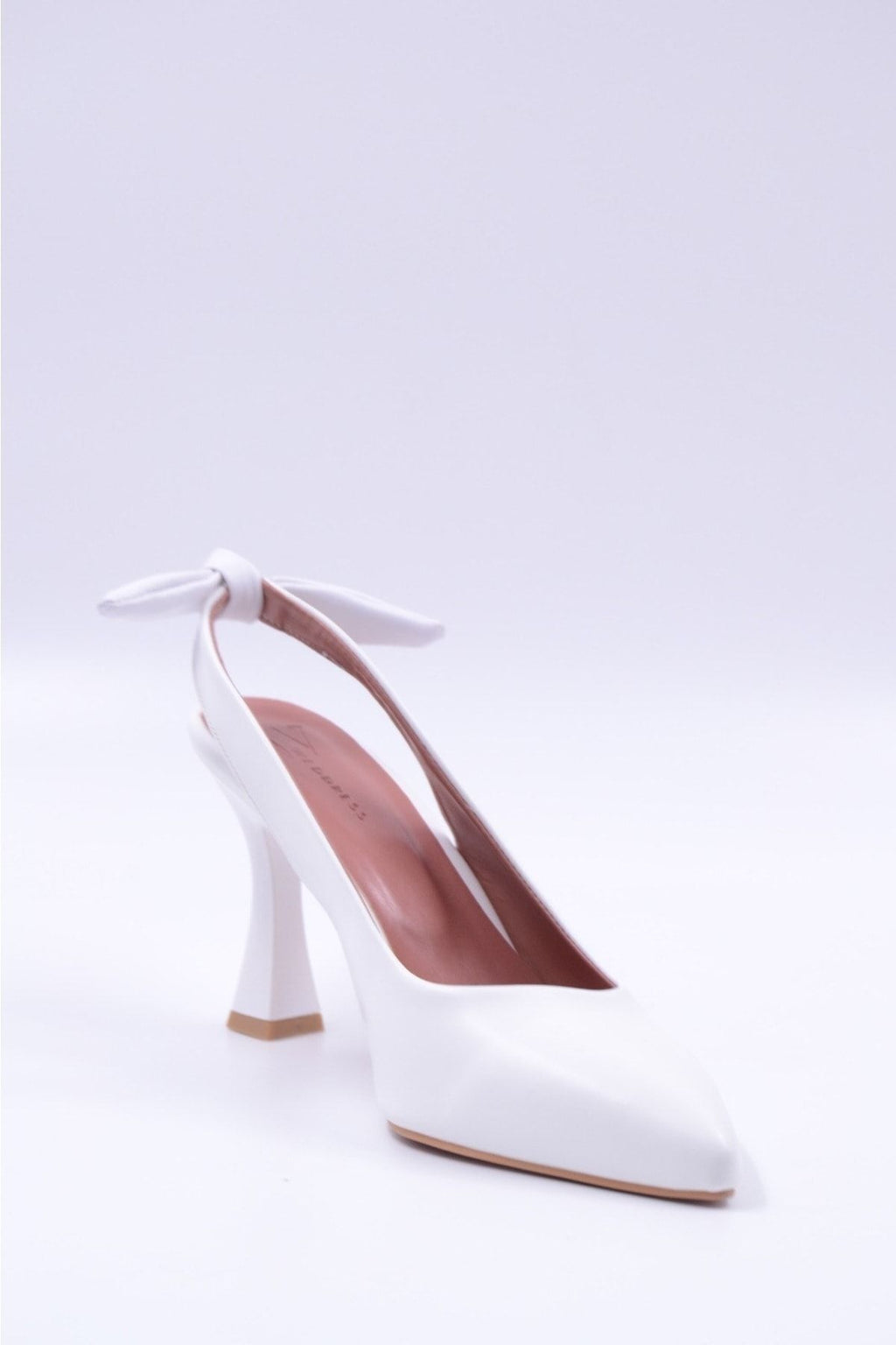 Mia Beyaz Kadın Arkası Açık Fiyonklu Stiletto