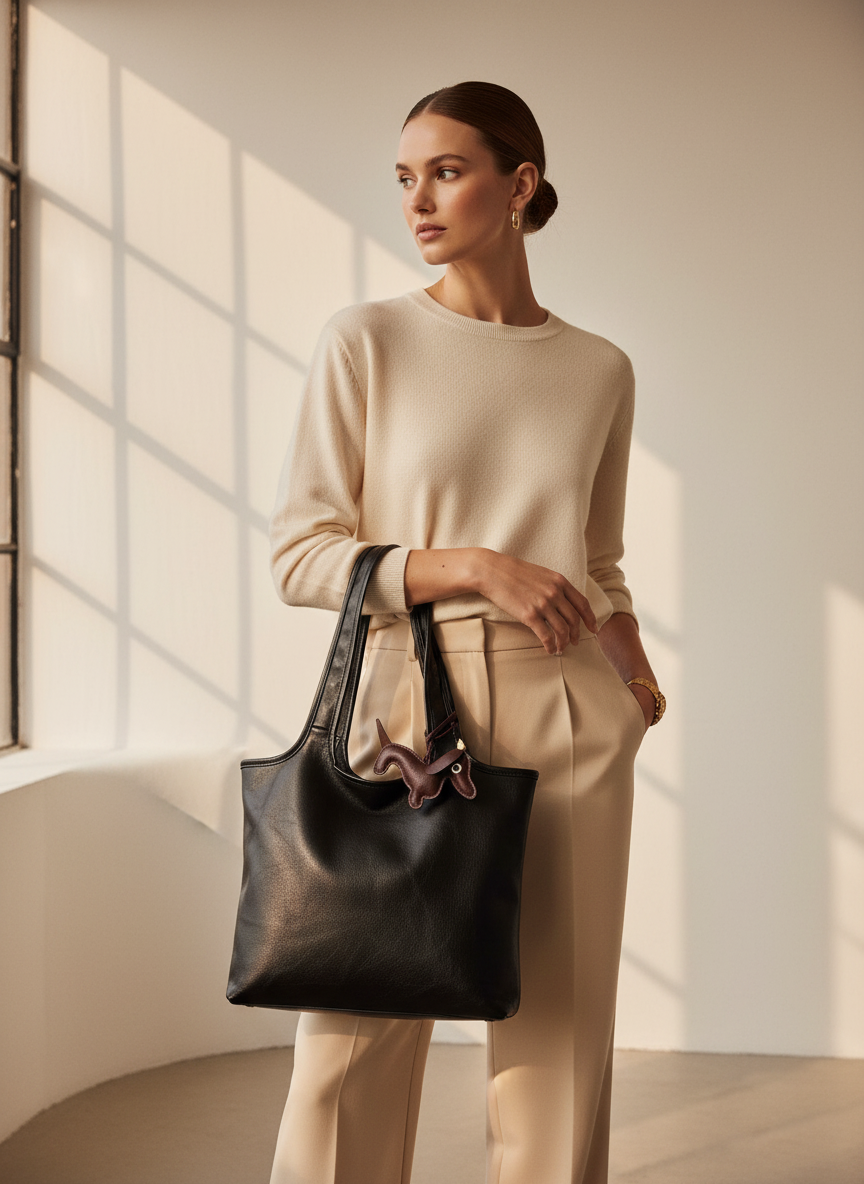 Miora Charm Detailed Women's Bag - Black