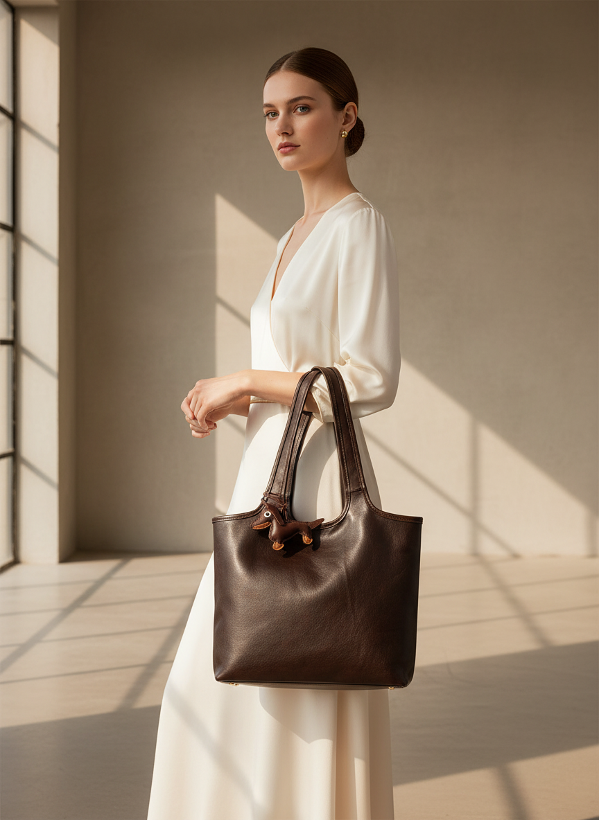 Miora Charm Detailed Women's Bag - Dark Brown