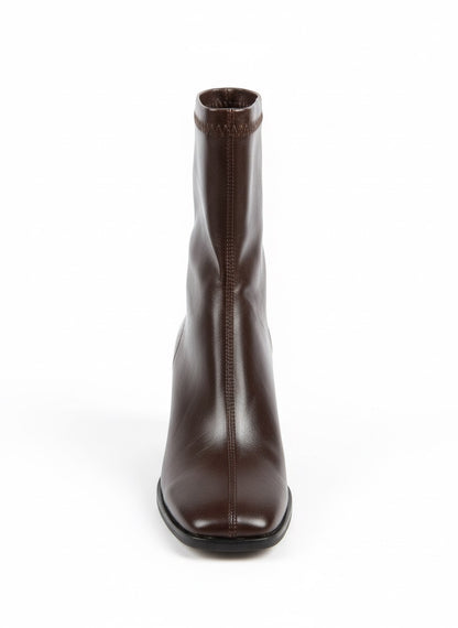 Narcisa Streç Kalın Topuklu Bot - Acı Kahve