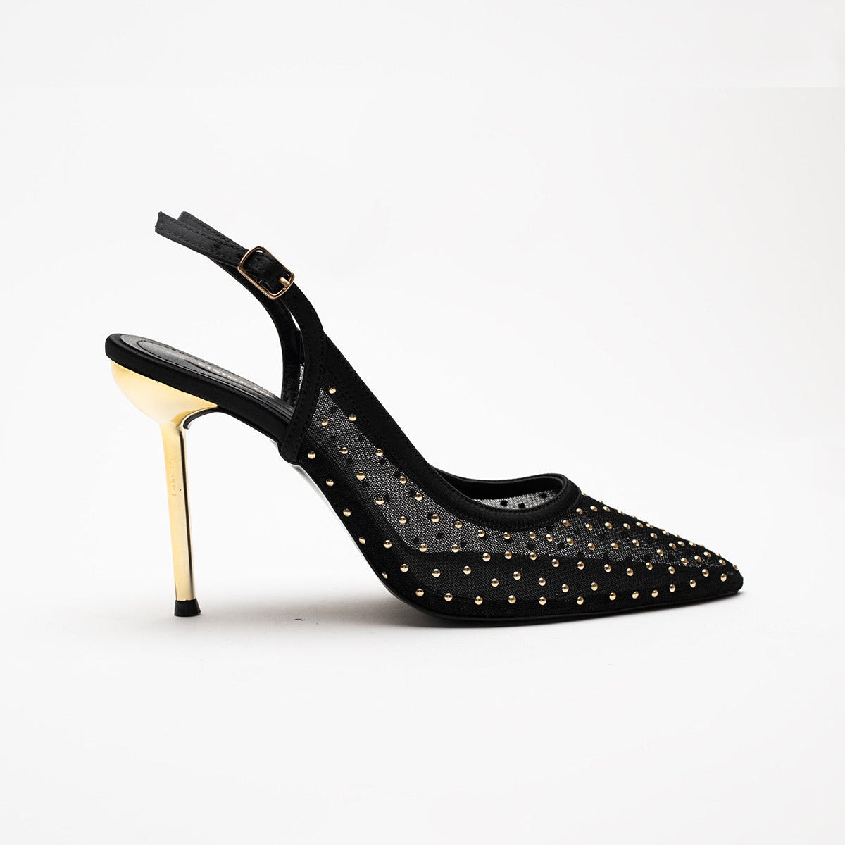 Nilda Taş Detaylı Topuklu Ayakkabı- Siyah