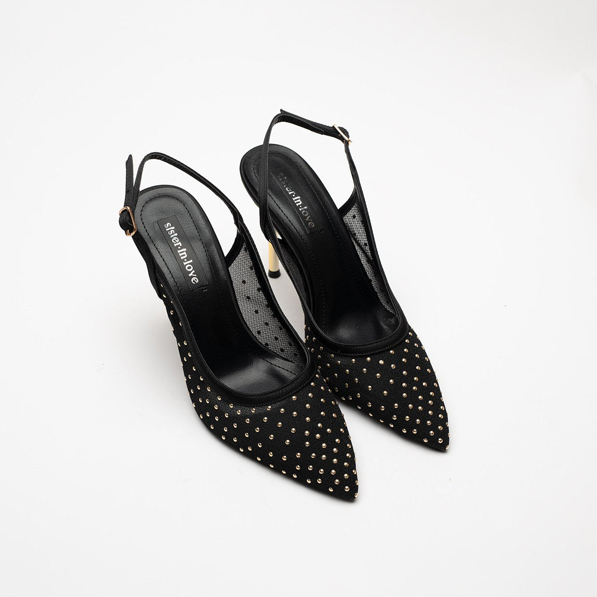 Nilda Taş Detaylı Topuklu Ayakkabı- Siyah