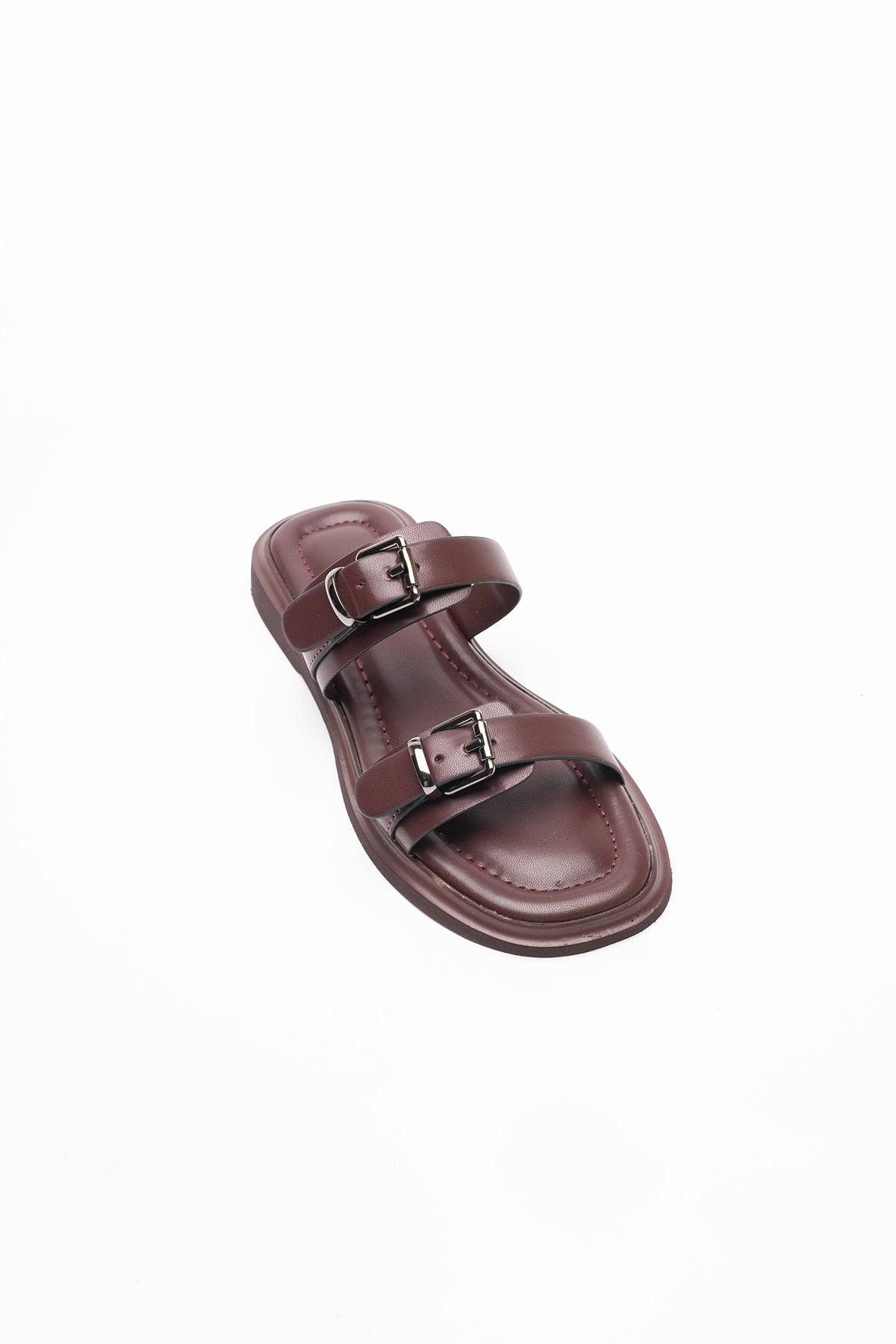 Nina Silver Buckle Open-Toe Women's Slippers 