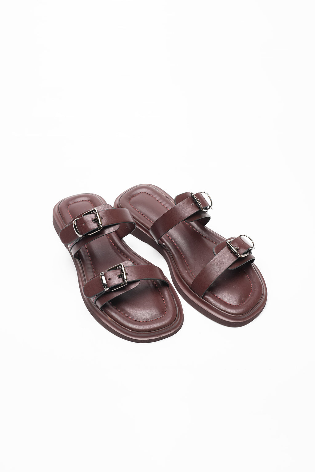 Nina Silver Buckle Open-Toe Women's Slippers 