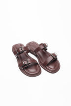 Nina Silver Buckle Open-Toe Women's Slippers 