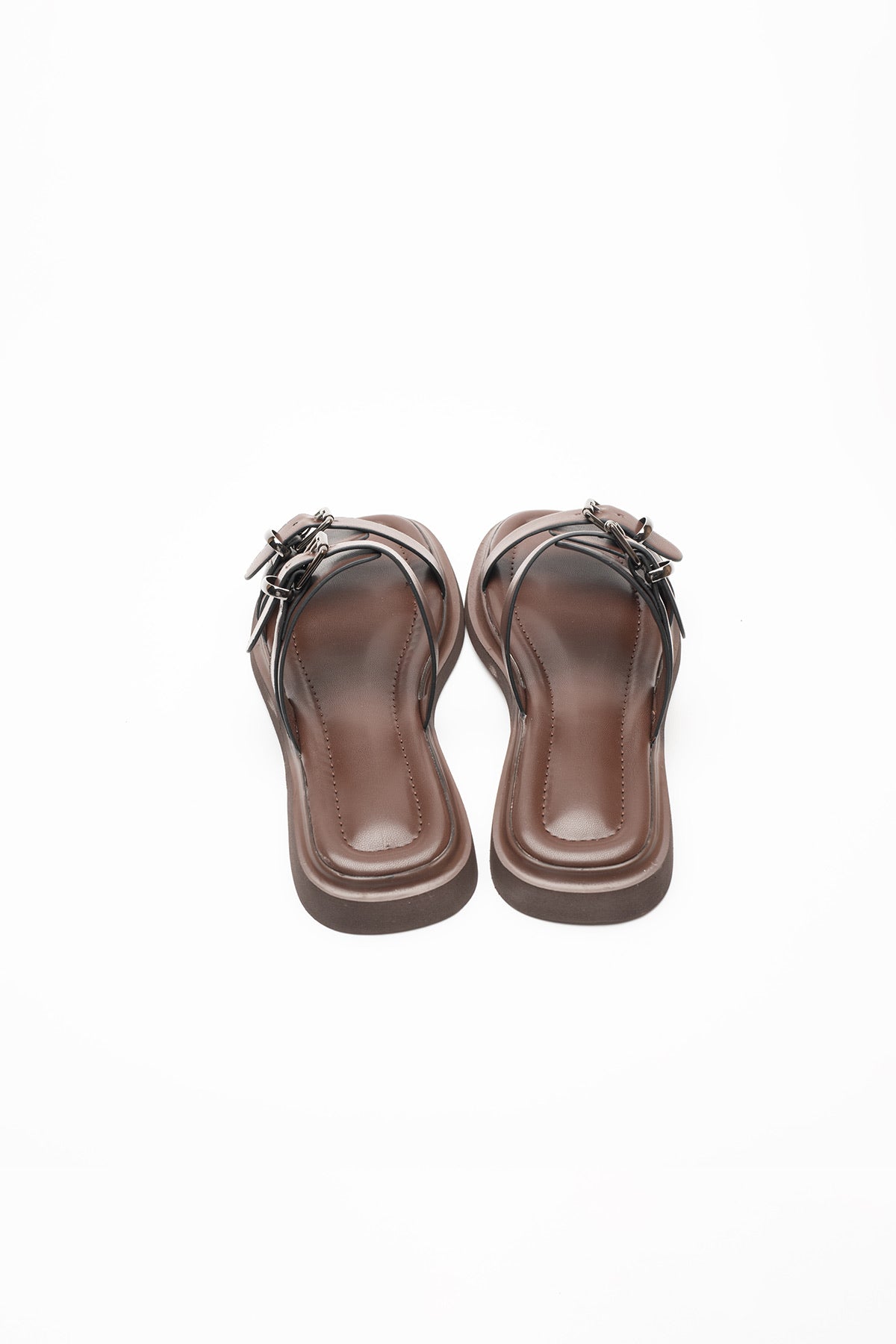 Nina Silver Buckle Open-Toe Women's Slippers 