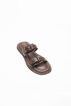 Nina Silver Buckle Open-Toe Women's Slippers 