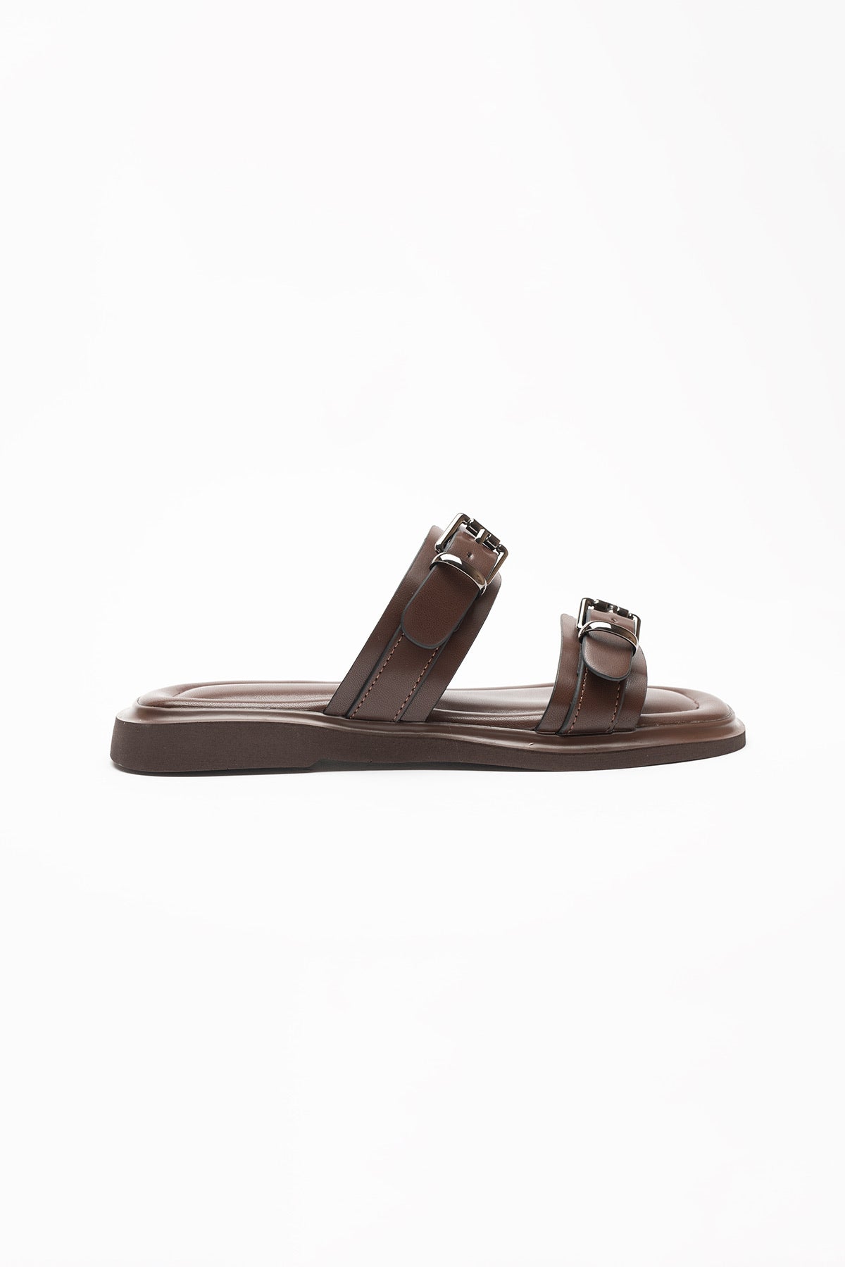 Nina Silver Buckle Open-Toe Women's Slippers 