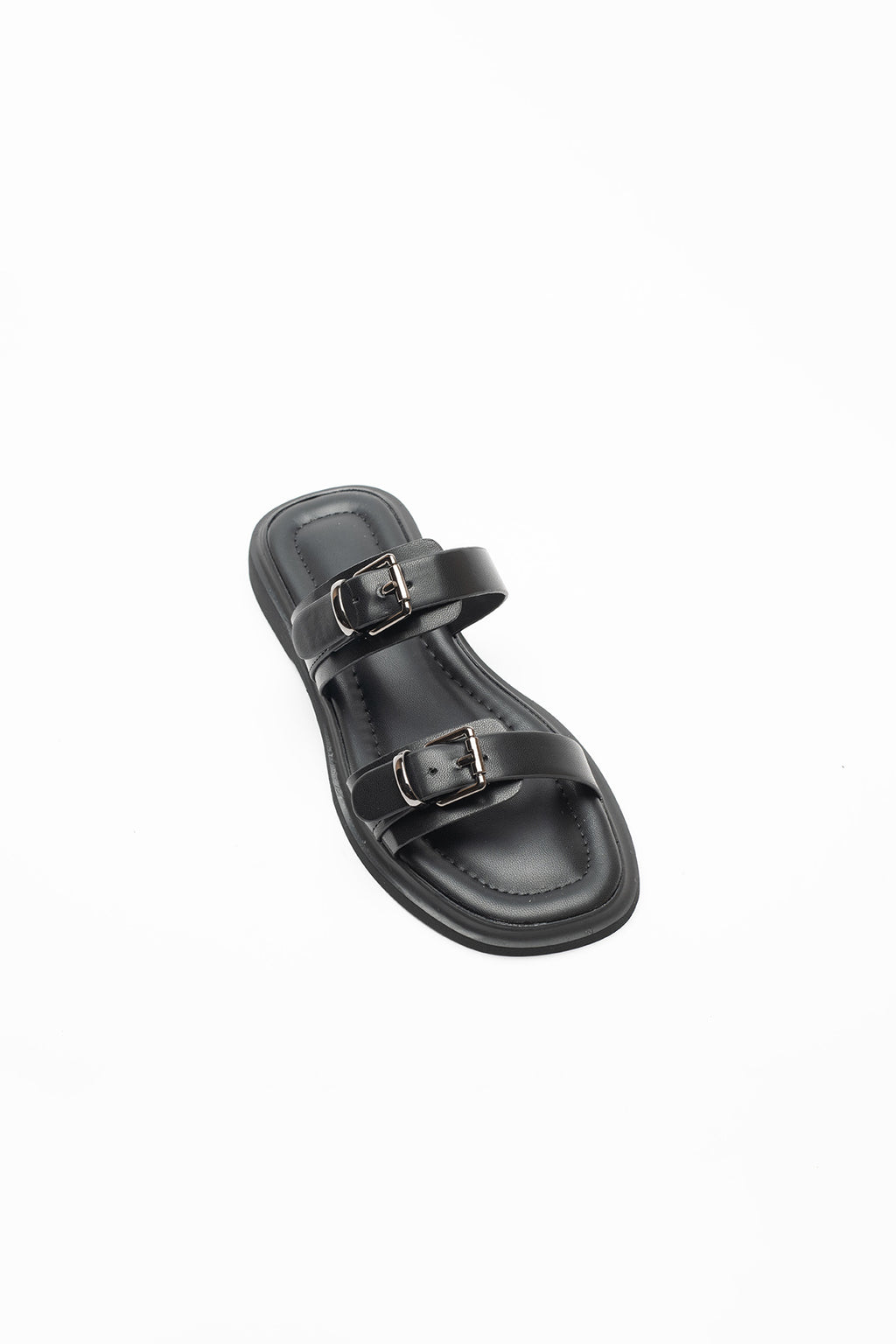 Nina Silver Buckle Open-Toe Women's Slippers 