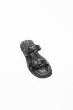 Nina Silver Buckle Open-Toe Women's Slippers 