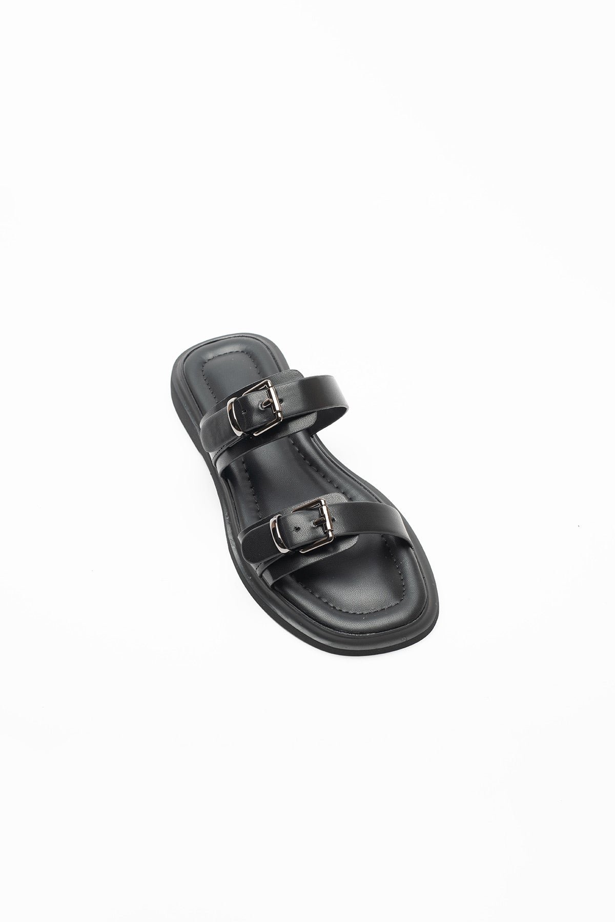 Nina Silver Buckle Open-Toe Women's Slippers 