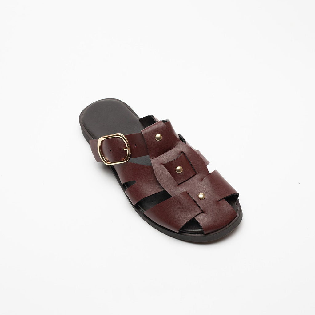 Noni Gold Buckle Closed Toe Women's Slippers 