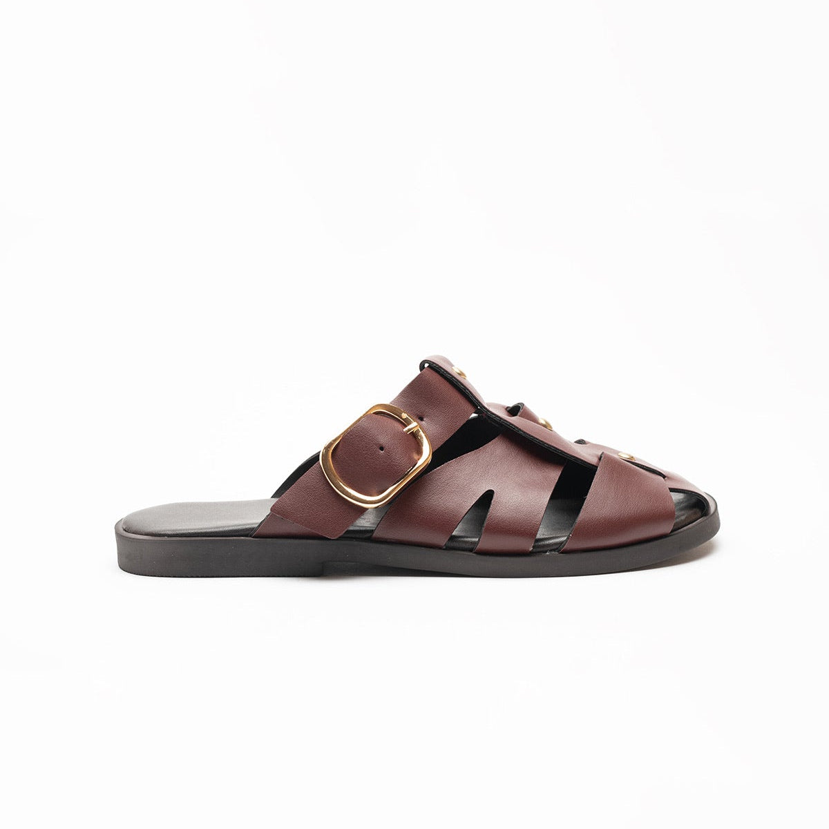 Noni Gold Buckle Closed Toe Women's Slippers 