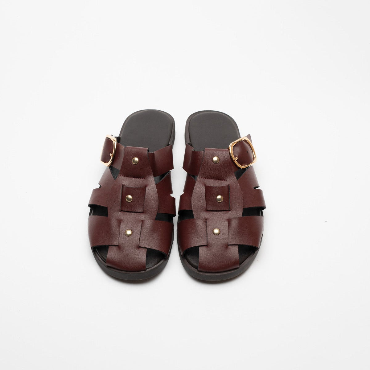 Noni Gold Buckle Closed Toe Women's Slippers 