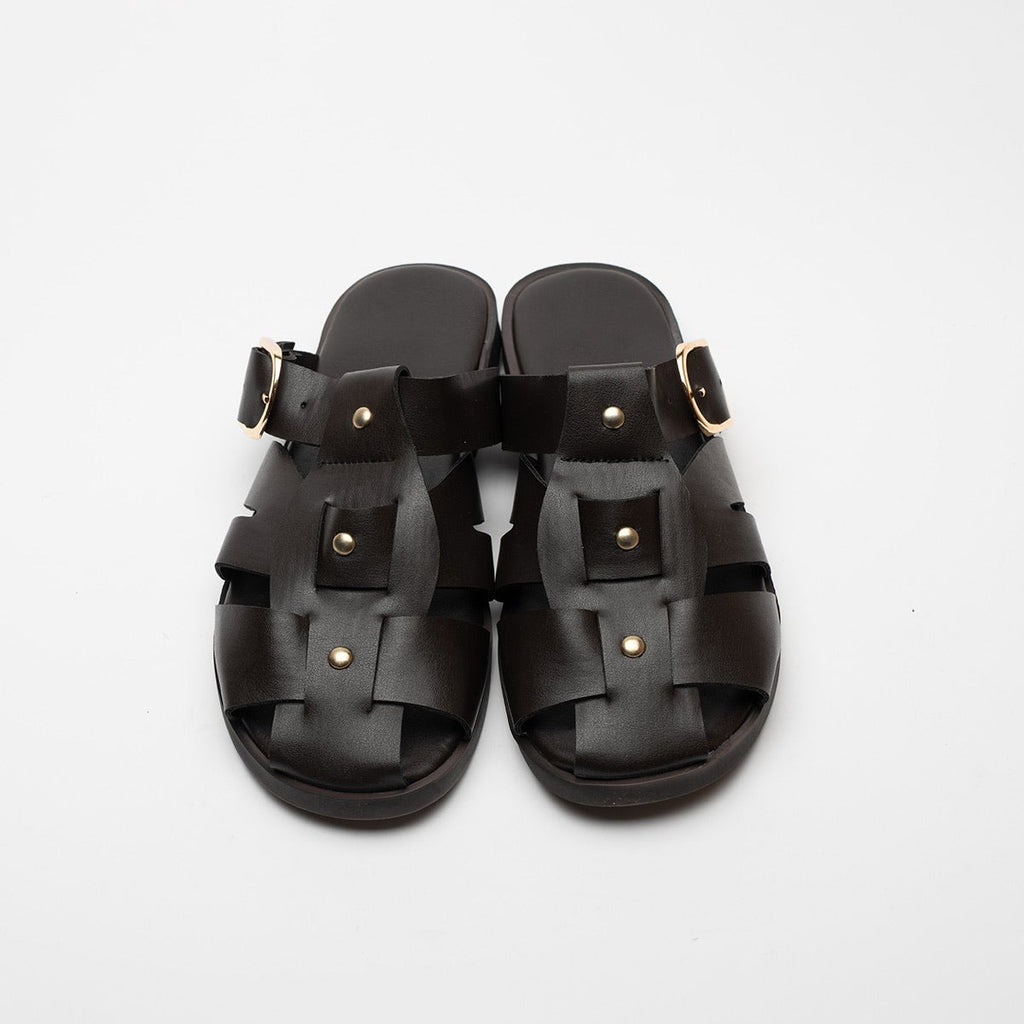Noni Gold Buckle Closed Toe Women's Slippers 