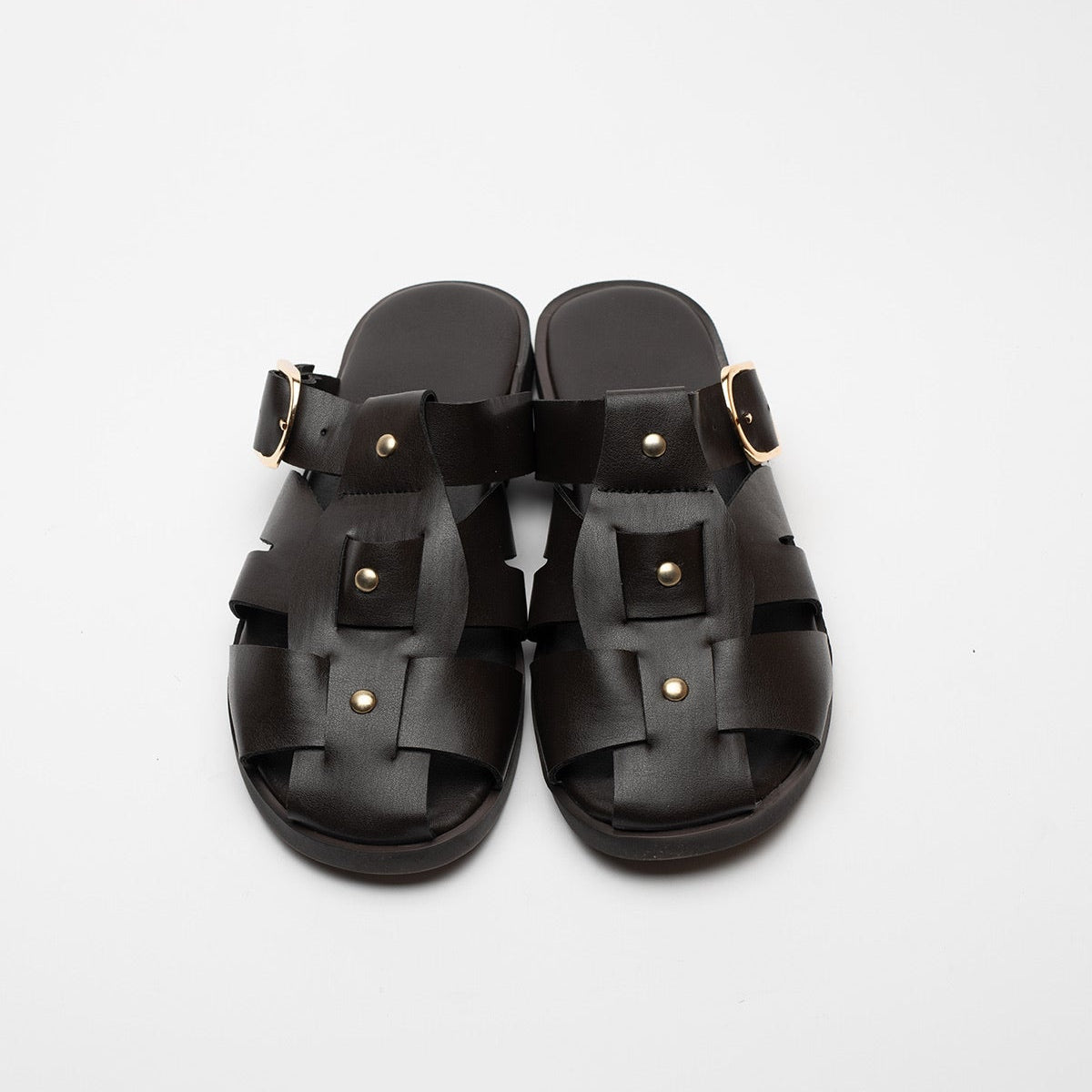 Noni Gold Buckle Closed Toe Women's Slippers 