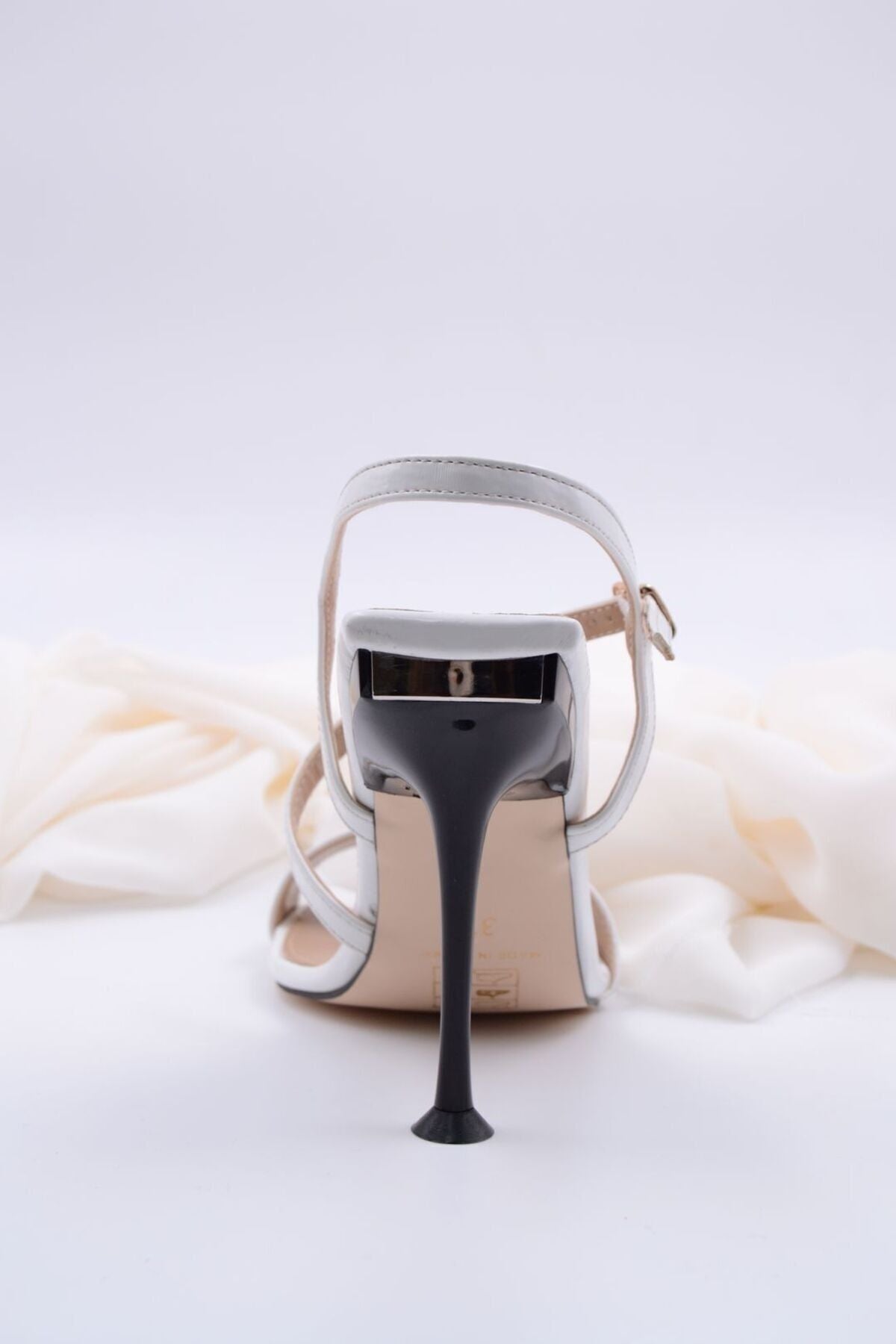 Oussica Striped Design White Women's High Heels 