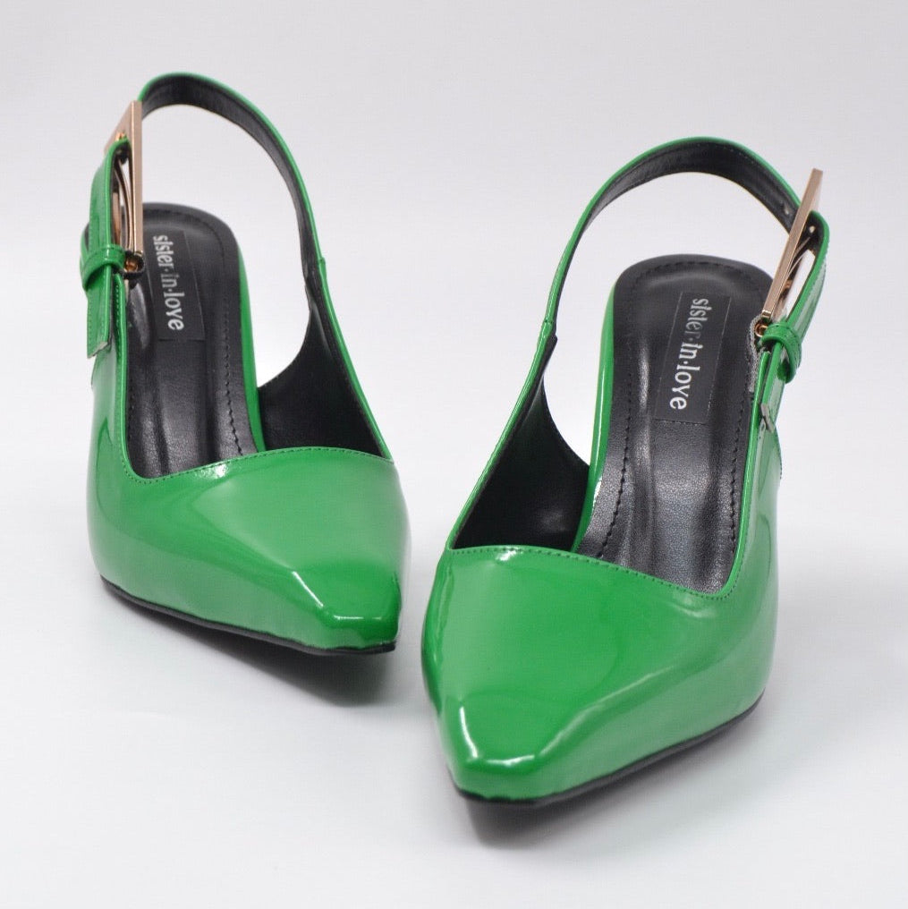 Parla Rugan Arkası Açık Topuklu Kadın Ayakkabı