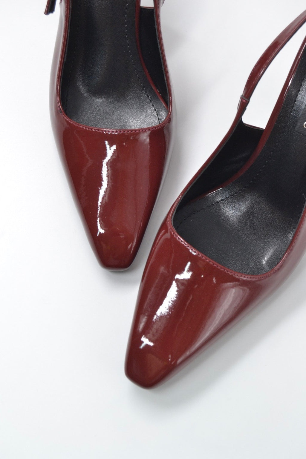 Parla Patent Leather Open Back High-Heeled Women's Shoes