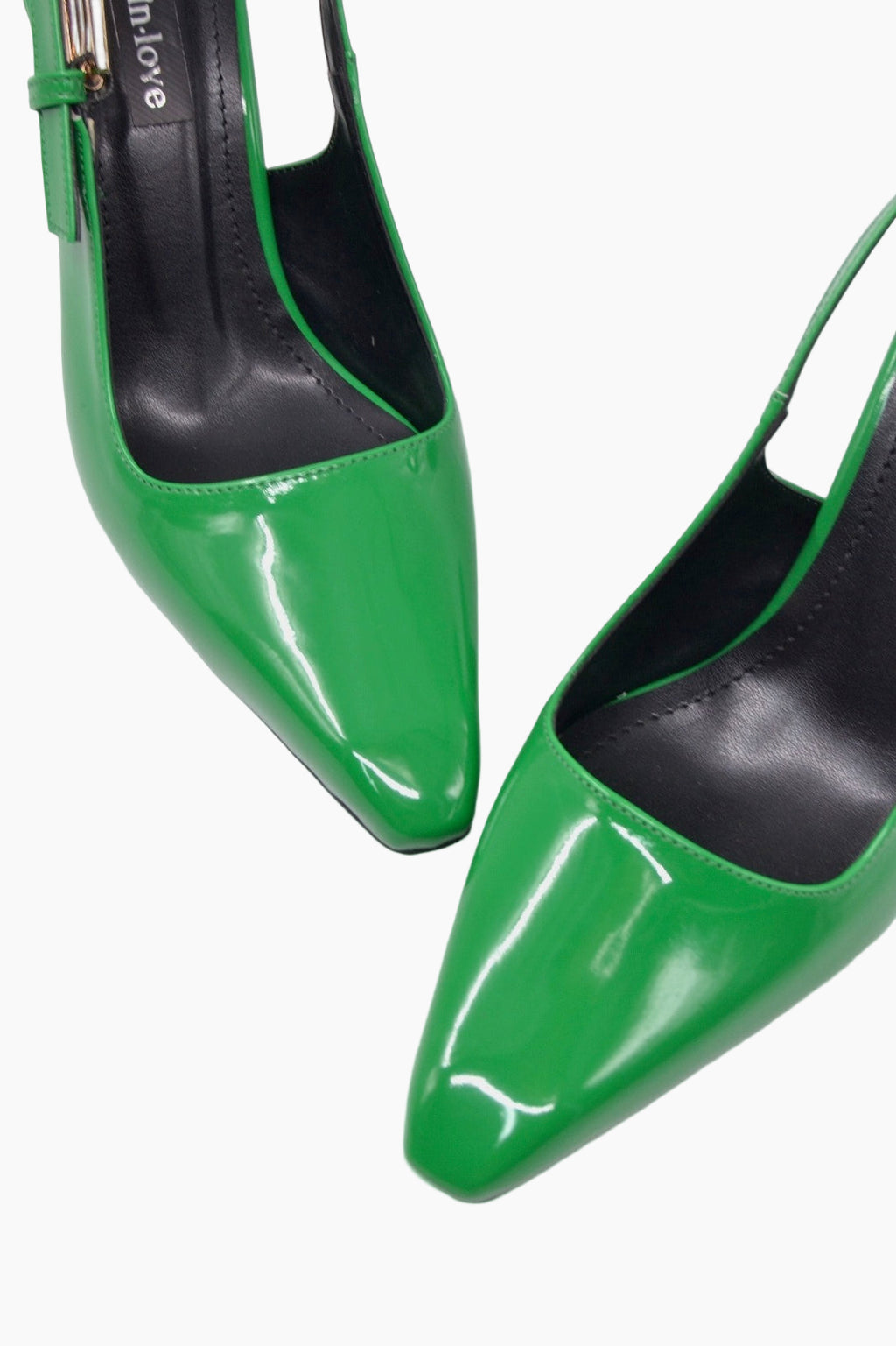 Parla Patent Leather Open Back High-Heeled Women's Shoes