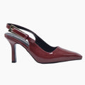 Parla Patent Leather Open Back High-Heeled Women's Shoes