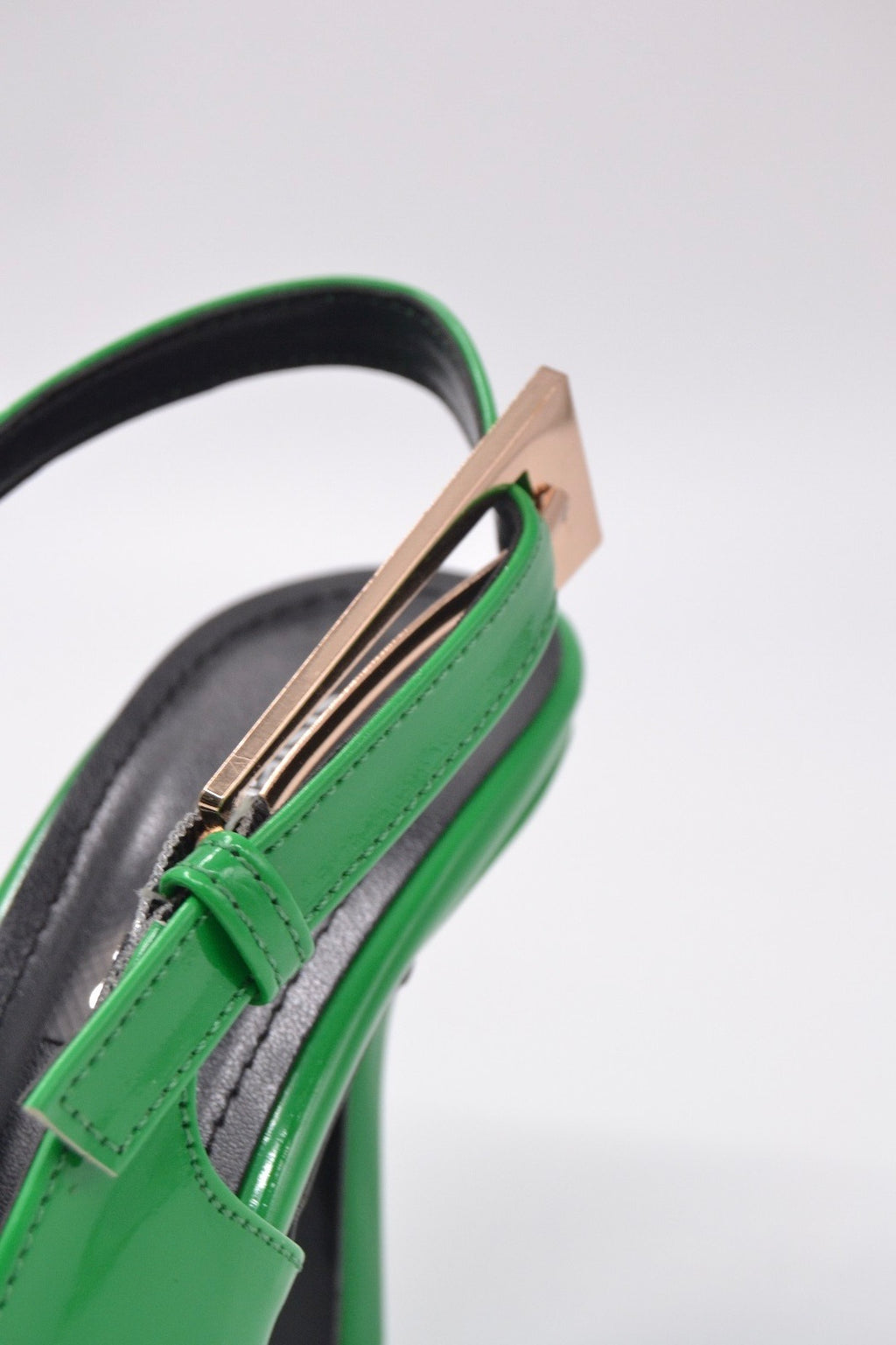 Parla Patent Leather Open Back High-Heeled Women's Shoes