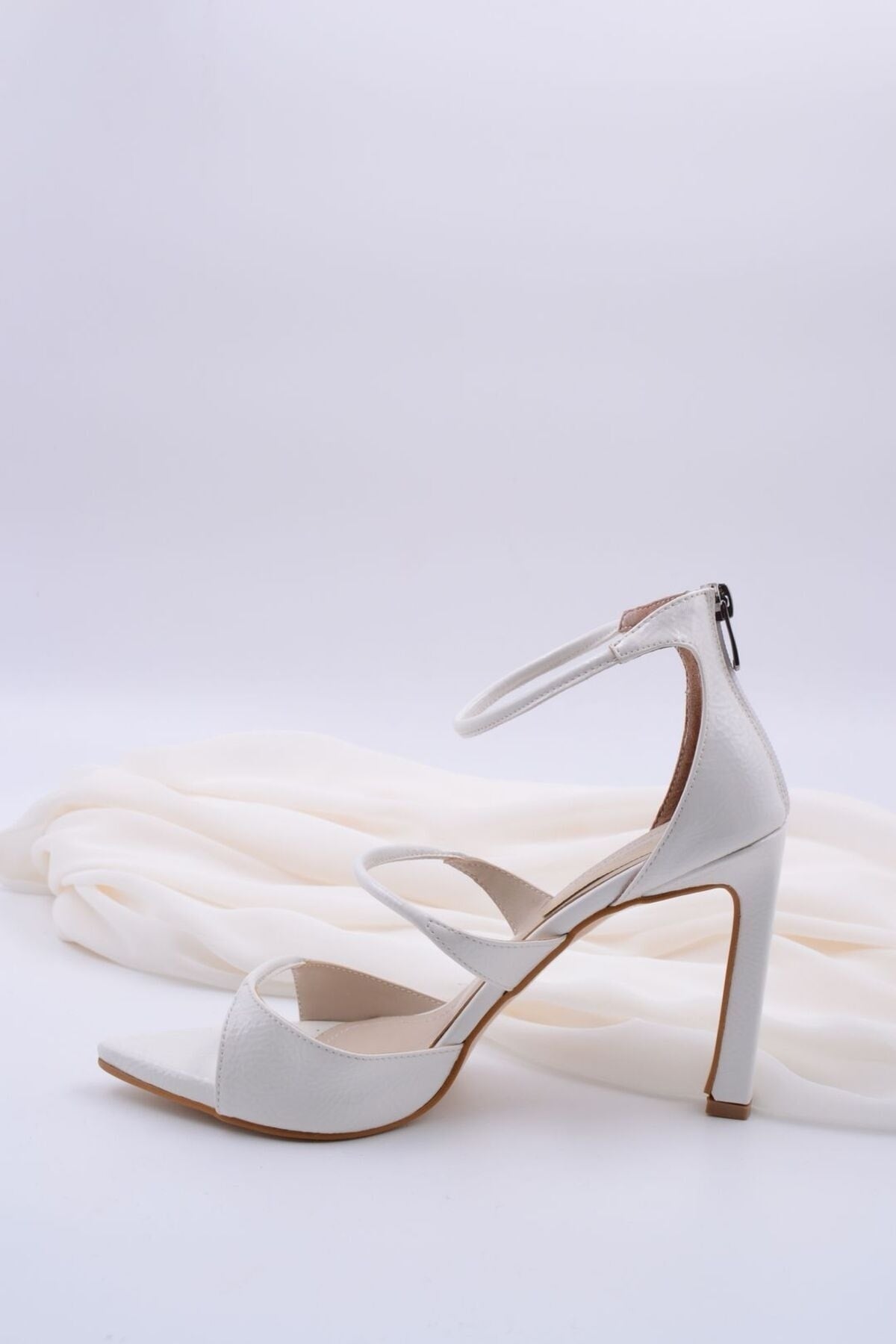 Rosa Ankle Strap White Women's High Heels 