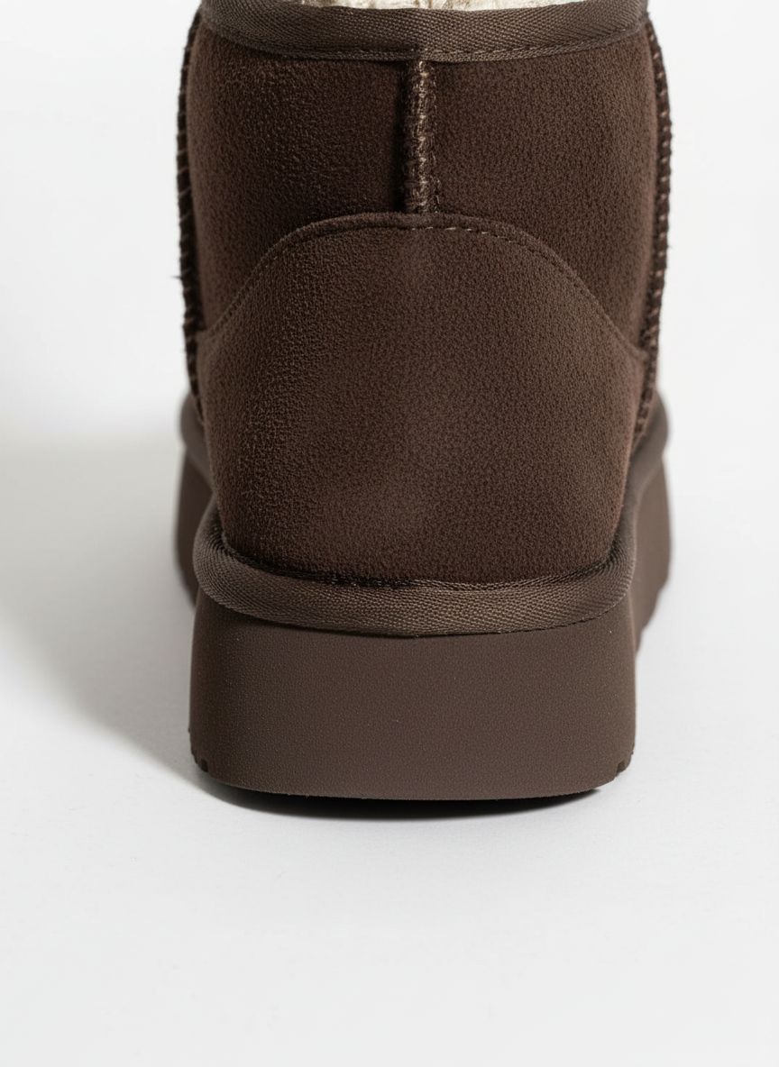 Amelia Süet İçi Kürklü Kalın Taban Bot - Acı Kahve